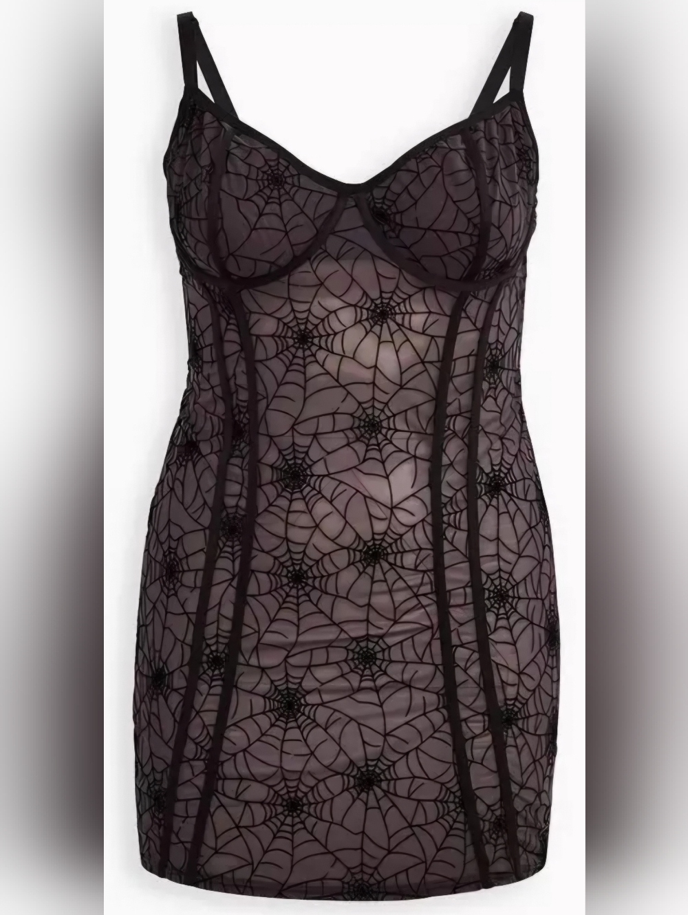 Torrid Underwire Chemise - Mesh Webs Black Style - Picture 11 of 11